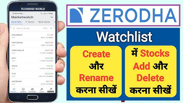Zerodha me Watchlist kaise banaye | Watchlist me Stocks Add or Delete kaise kare |