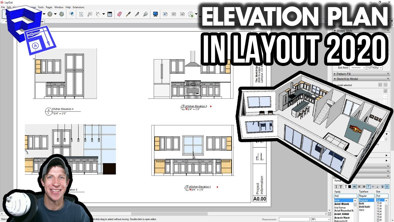 How to show dimensions in Front Elevation in Sketchup || Sketchup 2019 ||  YouthEngineers - YouTube