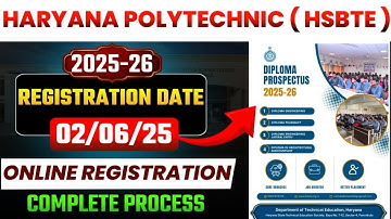 Haryana Polytechnic Registration Complete Process ll Polytechnic Registration 2025 Process