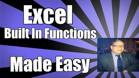 This video will introduce you to the built-in functions in Excel 2007. Excel 2010 and 2013 2016