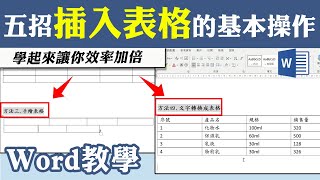 Word必學的文件整理術輕鬆學會五大「插入表格」的基本操作客服花路米EP81 Office好好玩Word教學