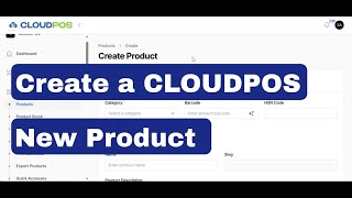 CLOUDPOS - Create a Product