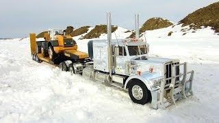 RC ADVENTURES - Chrome King Hauler & Liebherr Loader on Triple Axle Trailer with Dump Truck