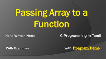 Passing Array to a Function | C Programming in Tamil