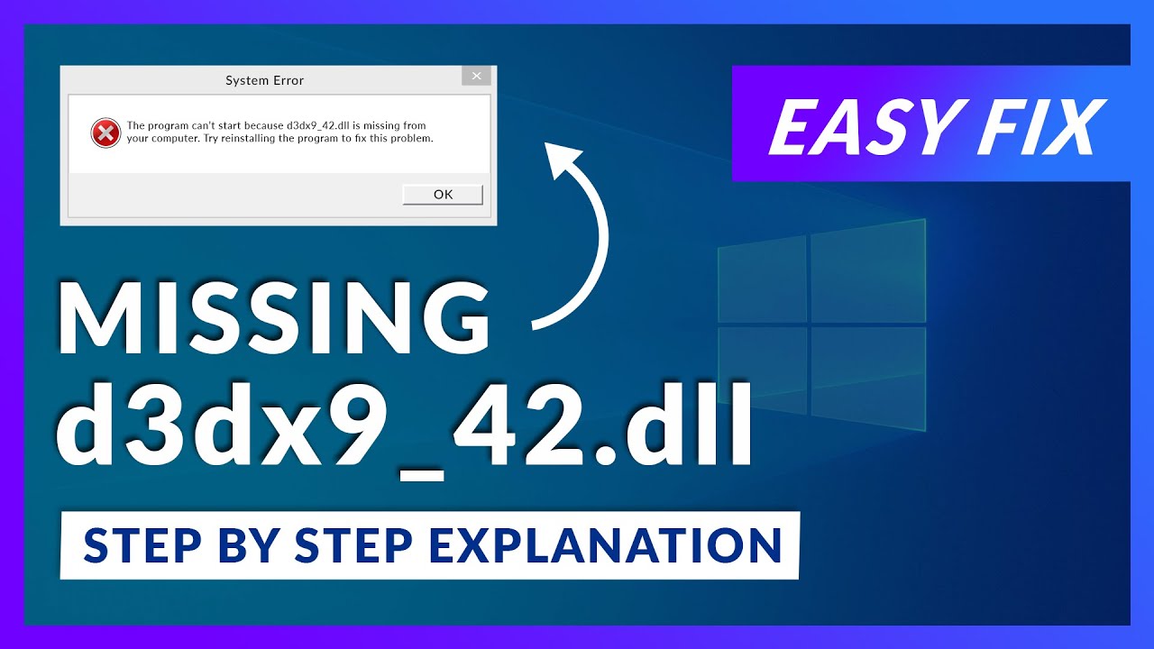 d3dx9_42.dll Missing Error | How to Fix | 2 Fixes | 2021