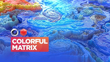 Colorful Matrix in Cinema 4d and Redshift with C4D Mograph Shader Effector and Matrix