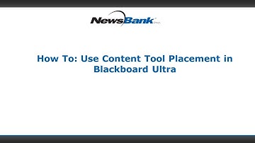 How To Use Content Tool Placement in Blackboard Ultra