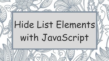 Hide List Elements with JavaScript