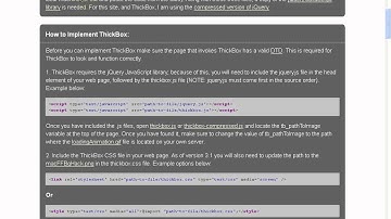 Implementation Of Thickbox
