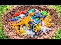 Mencari Dan Menemukan Mainan Hewan, Sapi, Kerbau, Gajah, Domba, Buaya, Ayam, Bebek, Ikan, Dinosaurus