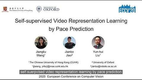 Self-supervised Video Representation Learning by Pace Prediction. One Minute Introduction