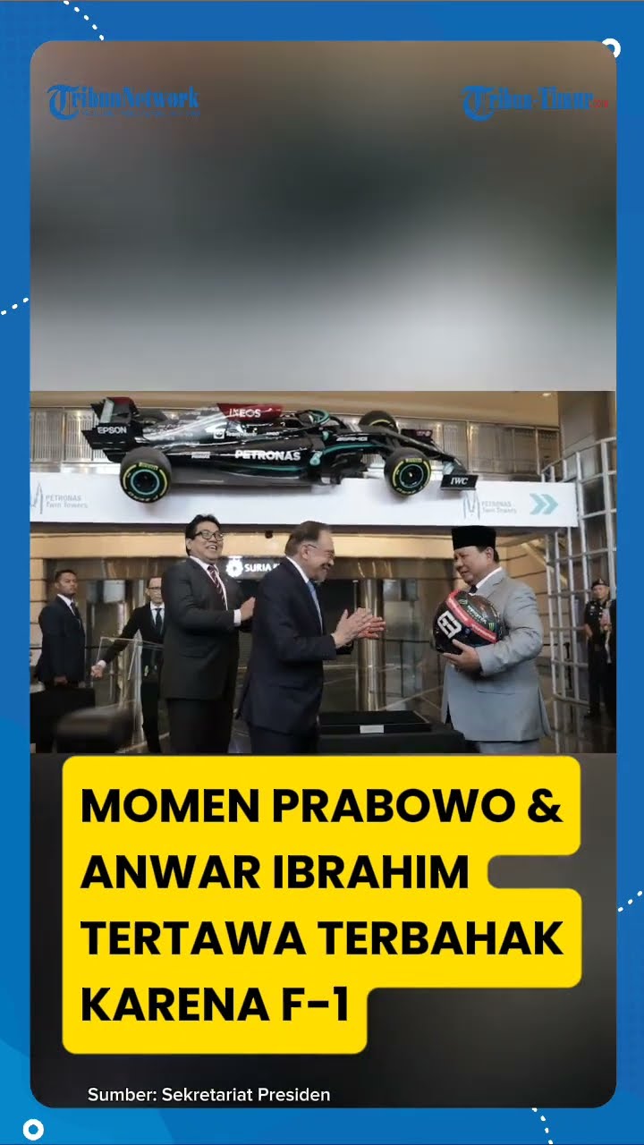 Momen Pecah Tawa Prabowo dan Anwar Ibrahim, Gara-gara Pajangan Mobil F1