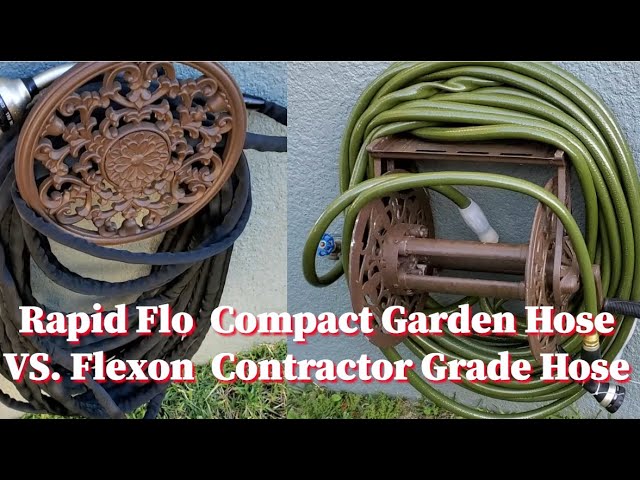 Rapid Flo 100 ft. Compact Garden Hose Vs. Flexon 100 ft. Contractor Grade  Hose /Costco Product 