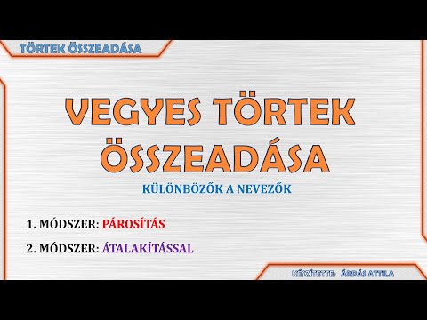 Videó: Hogyan lehet kivonni a vegyes számokat hasonló nevezőkkel?