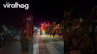 Santa's Reindeer Spread Christmas Cheer at Parade || ViralHog