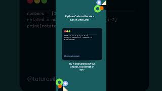 Python Trick 16 : Rotate a List in One Line | Tutorials In Depth #shorts #viral #tricks