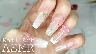 ASMR Do GEL-X nails with me 🎀💅🍑 (🎧 soft spoken/whispered voiceover)