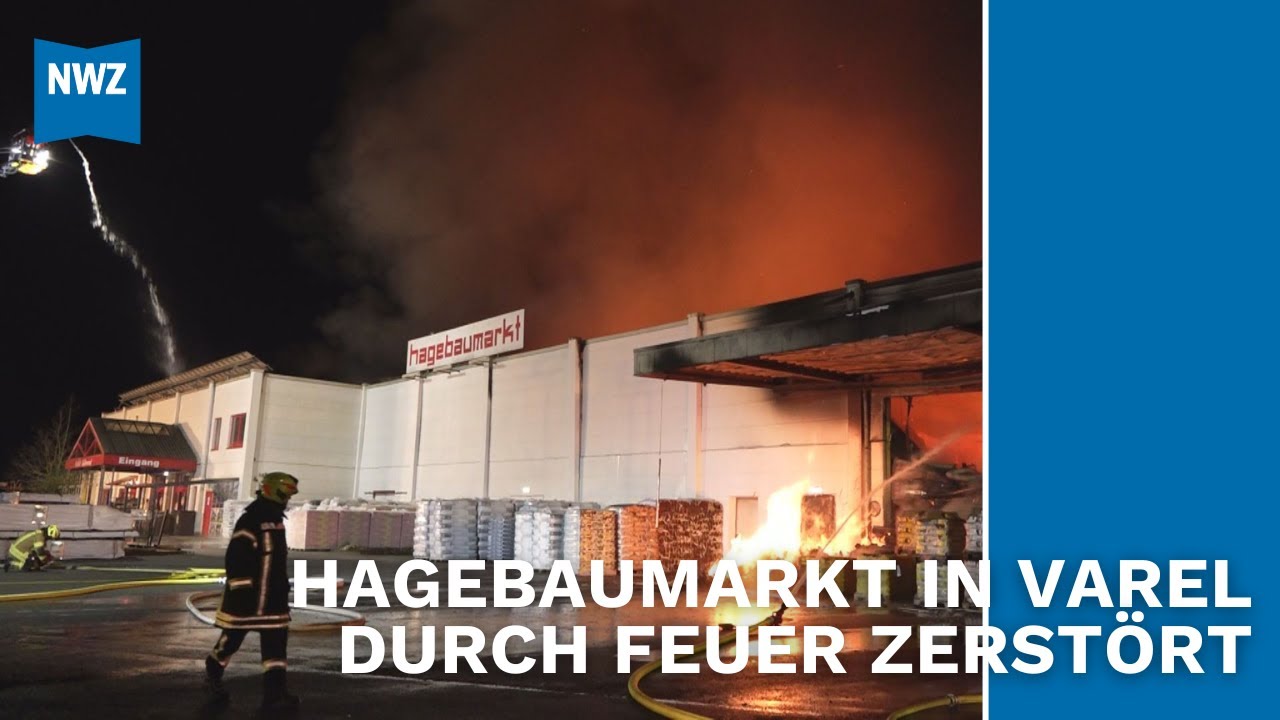 Großbrand in Vareler Baumarkt – Hallendach eingestürzt