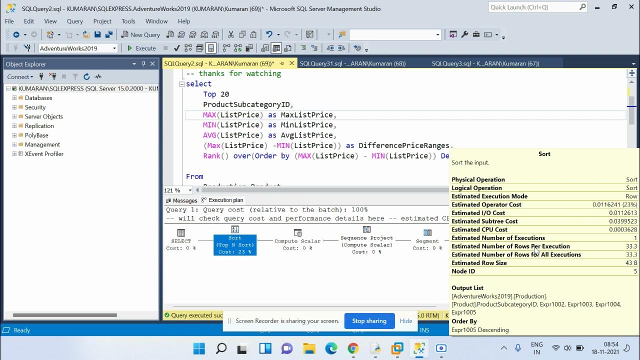 SQL Query Performance via Display Estimated Execution plan - YouTube