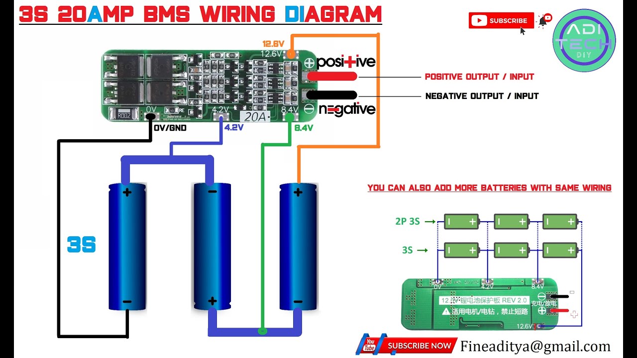 3S 20A BMS Circuit Diagram - YouTube