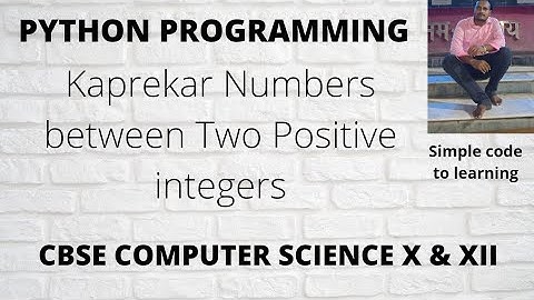 Python Program to Display The Kaprekar Numbers between Two Positive integers