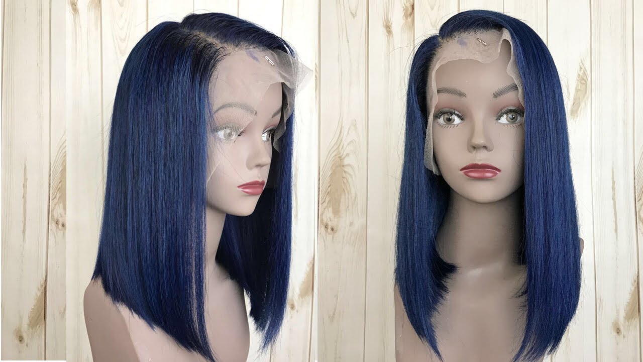 Midnight Blue Straight Wig - wide 5