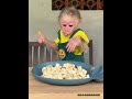 The little monkey is eating breakfast with a fork, it's incredibly clever #monkeysr #babymonkey#cute