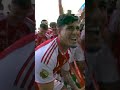Ben White tries to pull Piero Hincapie's shorts down 😭 #PremierLeague #Arsenal