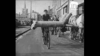Cycling in Dublin 1940s.IFI film.