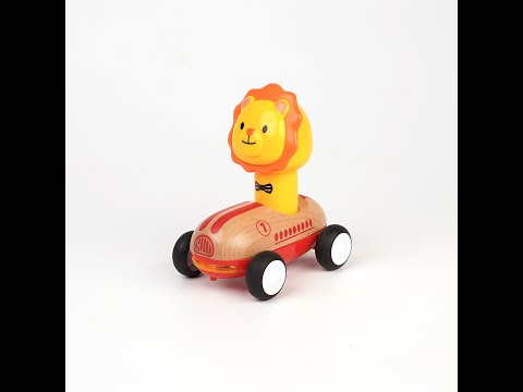 WANBORNS WOODEN PRESS GO RACER WITH SOUND AND LIGHT