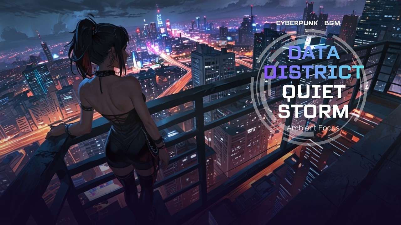 Data District Quiet Storm — Cyberpunk Ambient Focus BGM | Study / Coding (No Vocals)