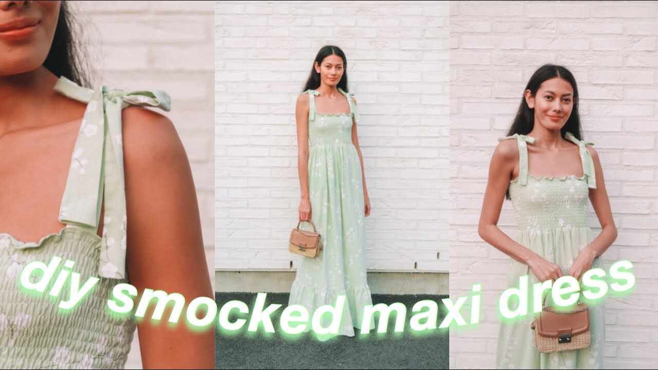 DIY SMOCKED TIERED MAXI DRESS FROM A BLANKET COVER | Regine Morales