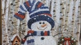 Jigsaw Puzzle # 991 - Kitten and Puppy  Snowman (500 Piece) Bits and Pieces by William Vanderdasson