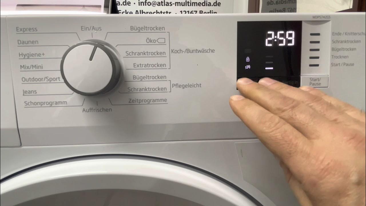 Beko WDPS742GS Wärmepumpentrockner, Einweisung, Prgramme, Kindersicherung aktivieren