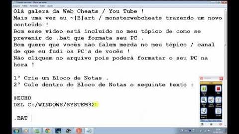 [Video Aula] .bat - Bloco de Notas