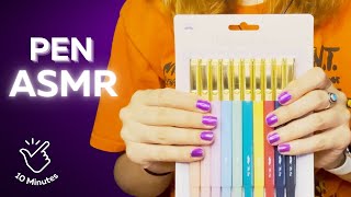 Pen ASMR - Opening a New Pack of Pens - Plastic Tapping - Paper Ripping - Rummage - Writing