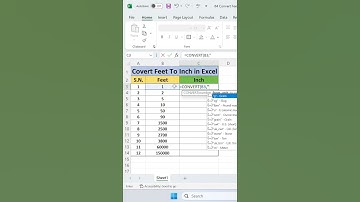 Convert Feet to Inch in MS Excel | Advance Excel | Exceltips Exceltricks | #excel #shorts #viral