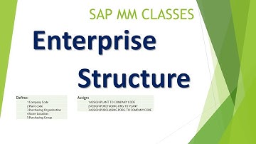 SAP MM Topic -1  Enterprise structure / Organization structure for SAP MM  User