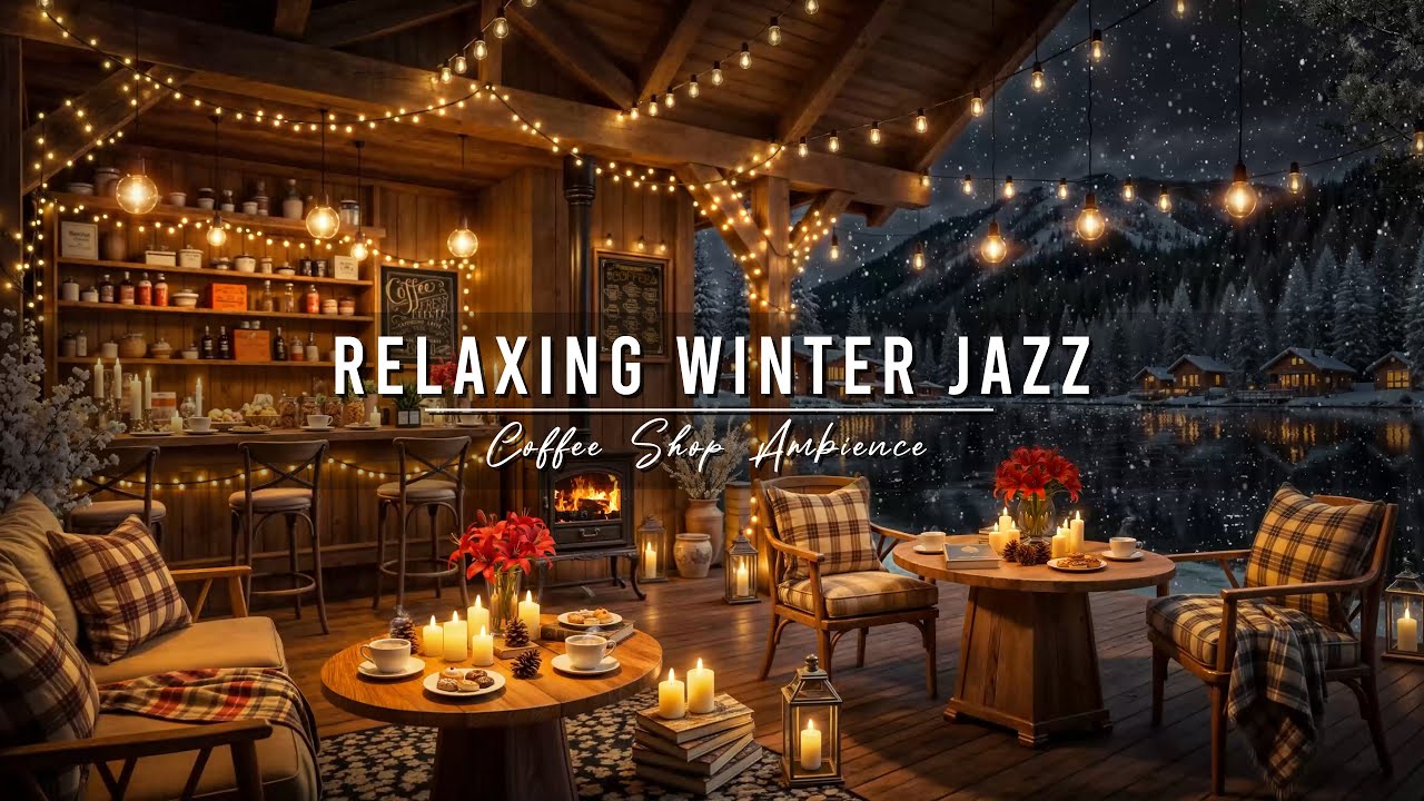 Jazz Relaxing Music & Cozy Winter Coffee Shop Ambience ⛄ Smooth Piano ...