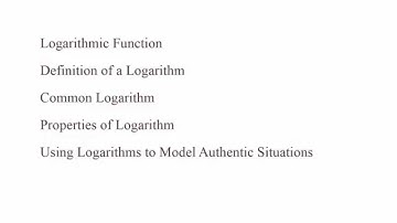 Logarithmic Function Chapter 5 Section 3