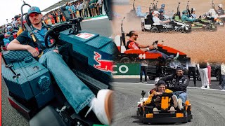 Max Verstappen crashing into Lando Norris in the Lego race in Silverstone | Drivers Parade BTS