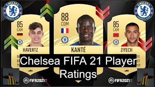 ALL CHELSEA FIFA 21 PLAYER RATINGS (Feat. Werner, Kante, Ziyech etc)