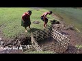 Unique fish trap! Do fishing trap in the water season dry - Fish jump on the water