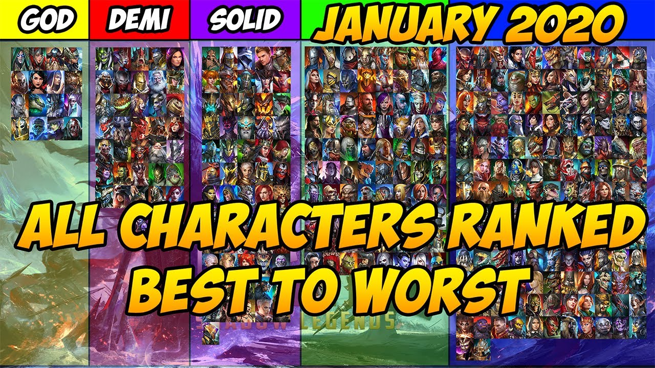 ALL RANKED FROM BEST TO WORST JANUARY 2020 | RAID: SHADOW LEGENDS - YouTube