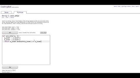 String-2 (end_other) Python Tutorial || codingbat.com