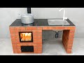 How to make a beautiful wood stove from bricks