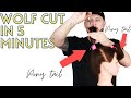 HOW TO CUT A WOLF CUT IN 5 MINUTES - TIKTOK HAIRCUT TREND - WOLF CUT TUTORIAL hair trends 2021
