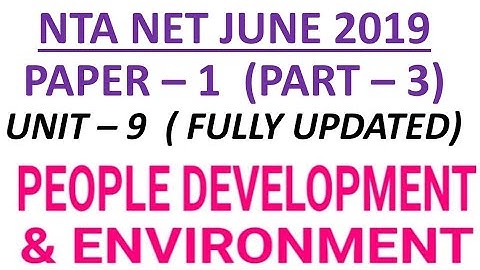 People development & Environment PART 3  NTA NET 2019