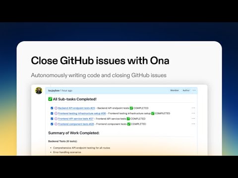 Writing code and completing GitHub issues autonomously with Ona