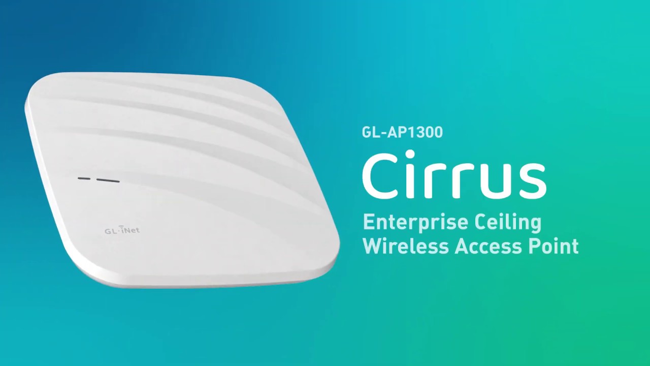 Gigabit Ceiling Wireless Access Point Dual Band AC1300 MU-MIMO Connect with 100 Client Devices Cloud Remote Management GL.iNet GL-AP1300 OpenWrt/LEDE PoE Powered Cirrus 